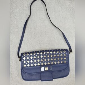 Anne Klein Navy and Gold Women's Shoulder Purse